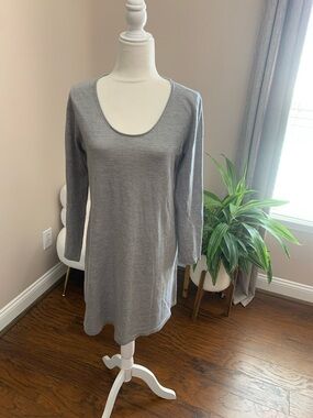 Eileen Fisher Gray Scoop Neck Tunic
